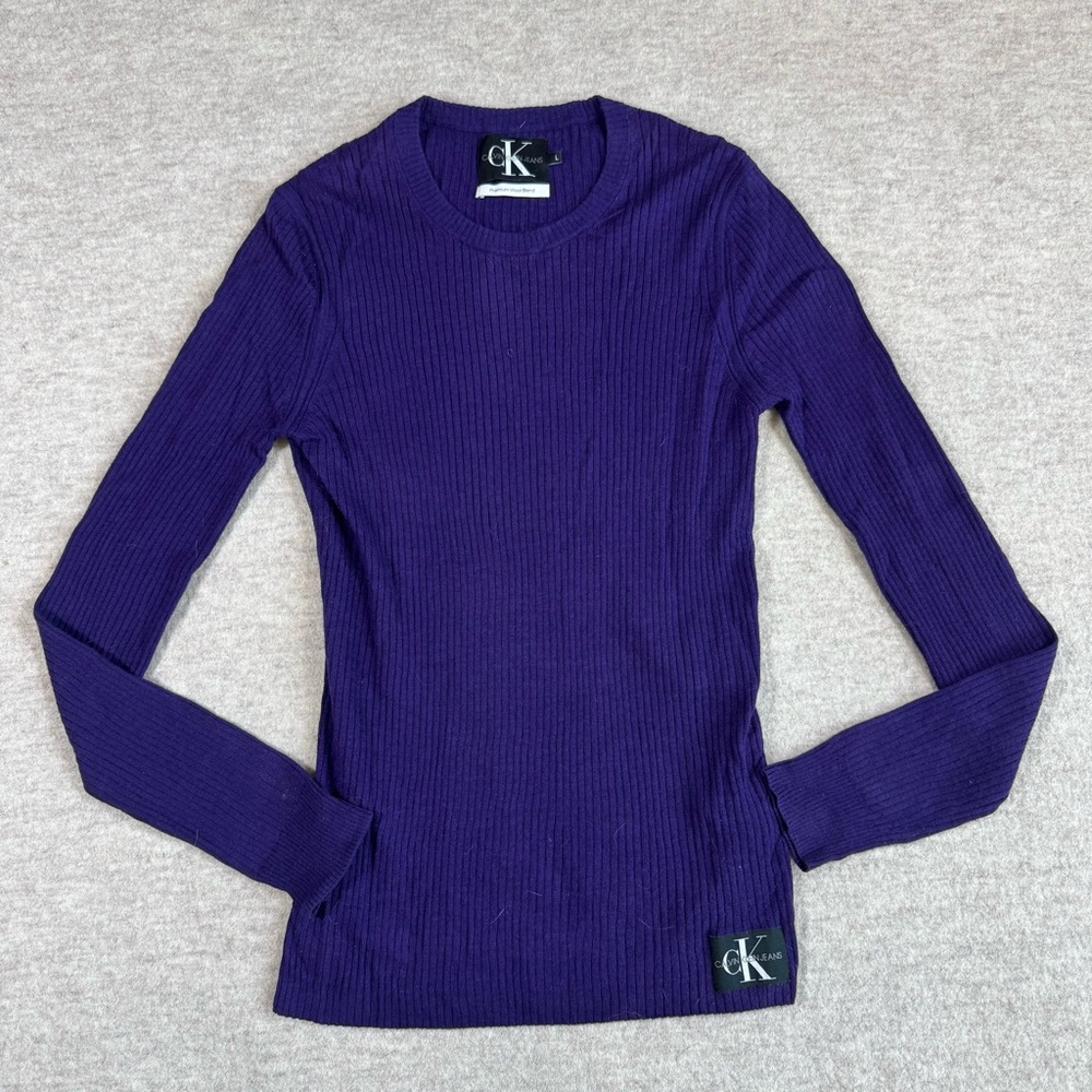 Calvin Klein Jeans Deep Purple Ribbed Top